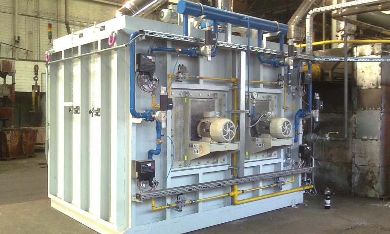 Chamber furnaces from the plant construction for electrical and gas-heated industrial furnaces at Padelttherm in Makranstädt near Leipzig.