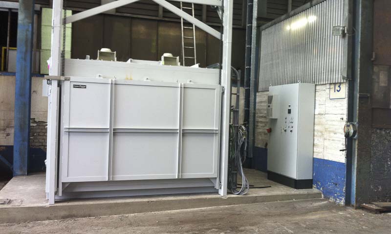 Chamber furnaces from the plant construction for electrical and gas-heated industrial furnaces at Padelttherm in Makranstädt near Leipzig.