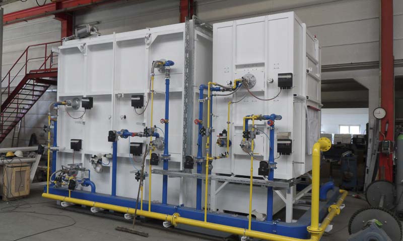 Chamber furnaces from the plant construction for electrical and gas-heated industrial furnaces at Padelttherm in Makranstädt near Leipzig.