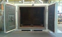 Chamber furnaces from the plant construction for electrical and gas-heated industrial furnaces at Padelttherm in Makranstädt near Leipzig.