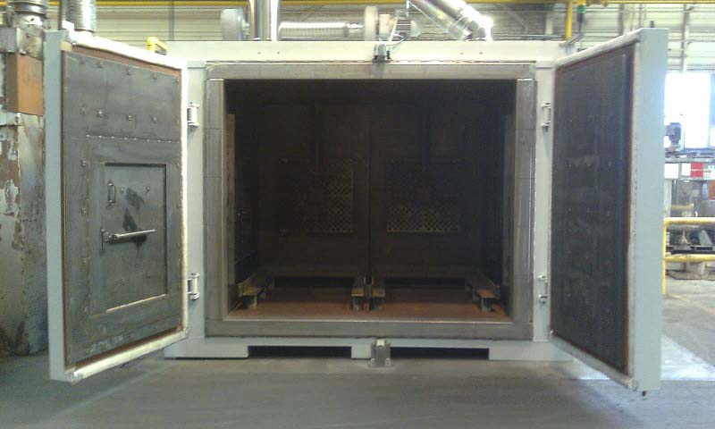 Chamber furnaces from the plant construction for electrical and gas-heated industrial furnaces at Padelttherm in Makranstädt near Leipzig.