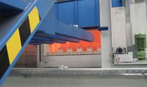Fully automatic chamber furnace from the plant construction for electrical and gas-heated industrial furnaces at Padelttherm in Makranstädt near Leipzig.